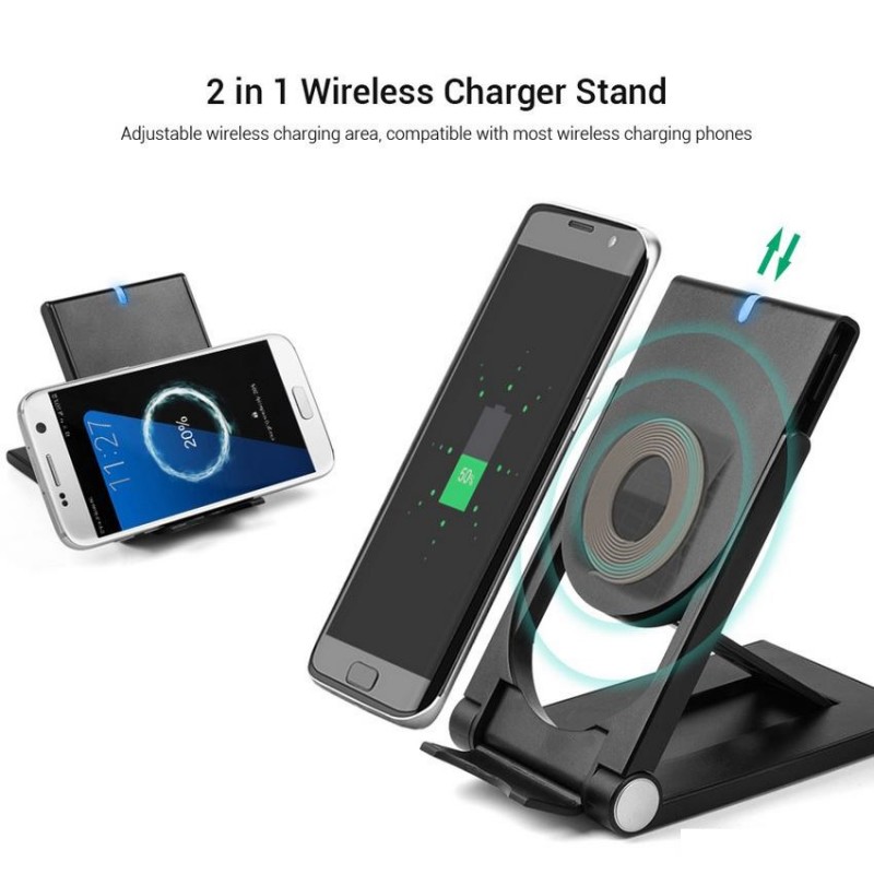 High Quality Universal Qi Wireless Charger adjustable Folding Holder Stand  Dock